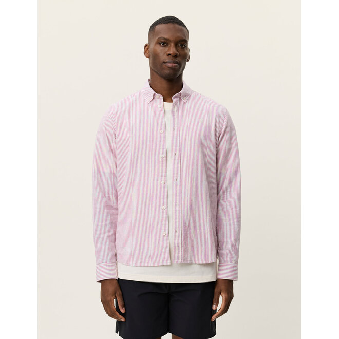 Konrad Stripe Shirt in Crocus Pink