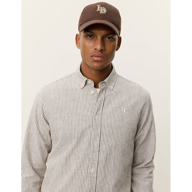 Konrad Stripe Shirt in Teak Brown