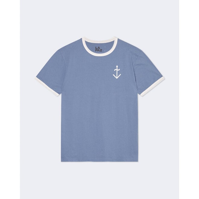 Meneres T-Shirt in Indigo/Off-White