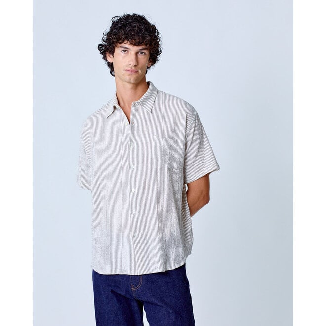 Roque Shirt in Brown Stripes