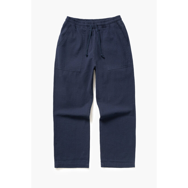 Seersucker Chef Pants in Dark Navy