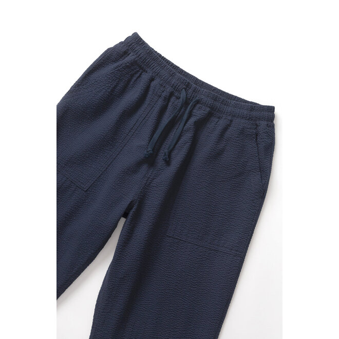 Seersucker Chef Pants in Dark Navy