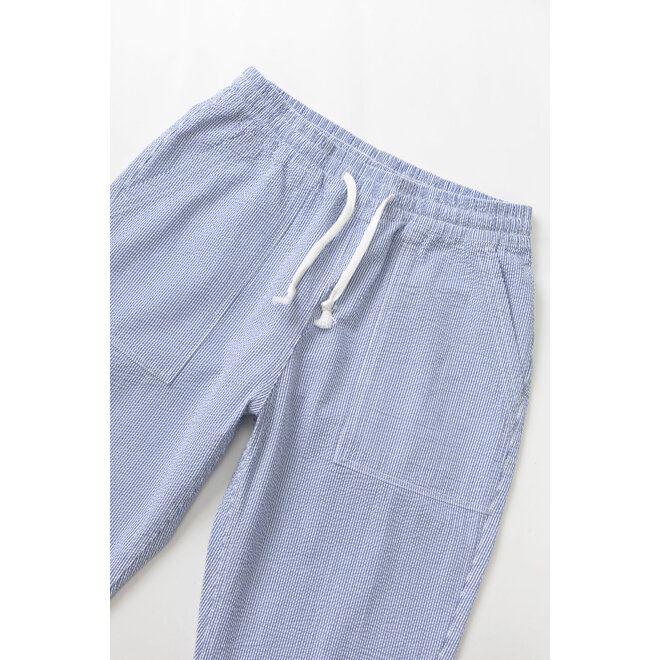 Seersucker Chef Pants in Navy Stripes