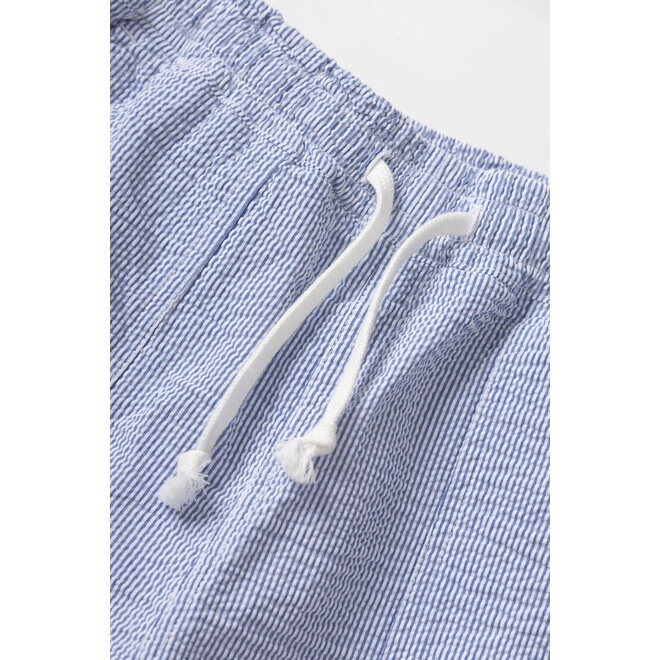 Seersucker Chef Pants in Navy Stripes