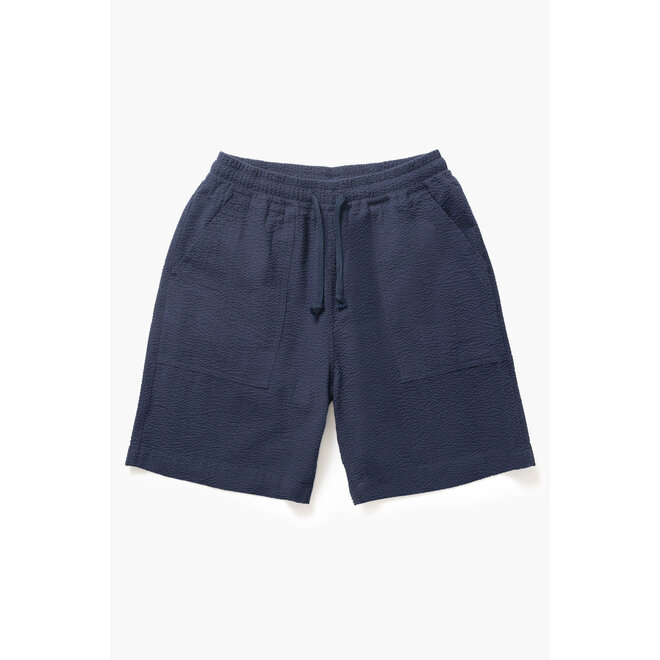 Seersucker Chef Shorts in Dark Navy