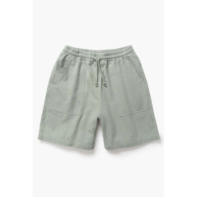 Seersucker Chef Shorts in Sage