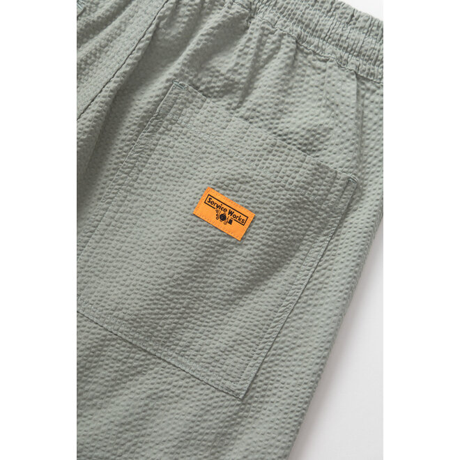 Seersucker Chef Shorts in Sage