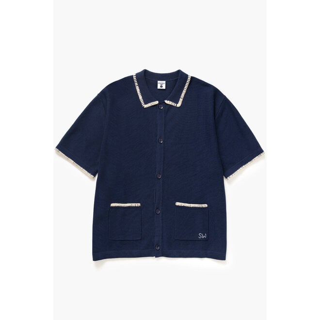 Blanket Stitch Knit in Navy