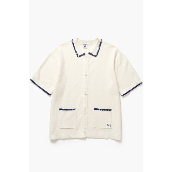 Blanket Stitch Knit in Off-White