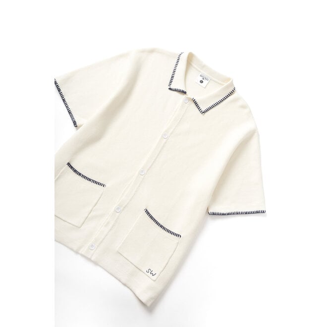 Blanket Stitch Knit in Off-White