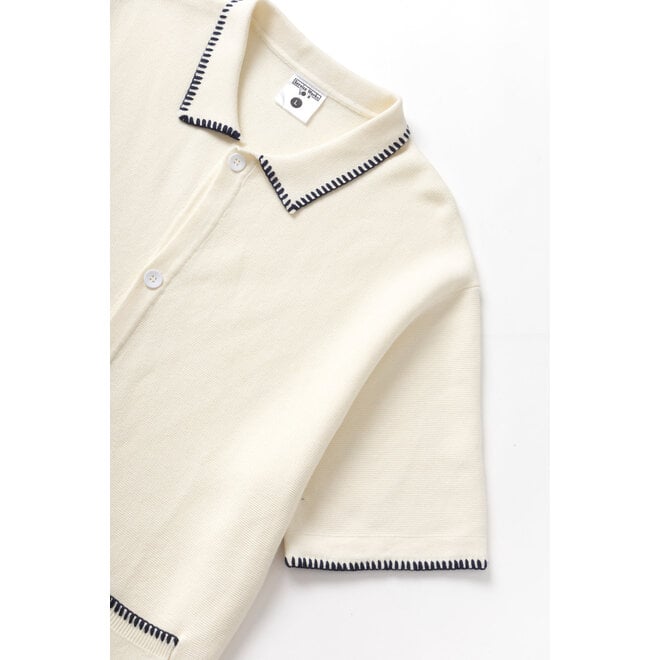 Blanket Stitch Knit in Off-White