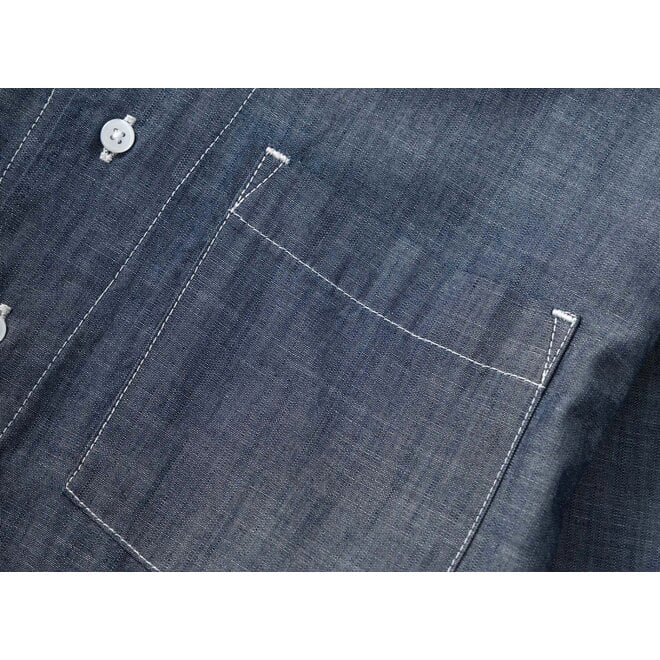 Chambray Resort Shirt in Dark Blue