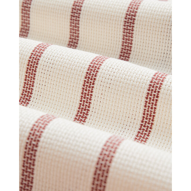 Pique Stripe Vacation Shirt in Bordeaux