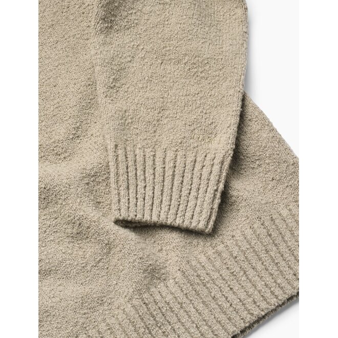 Leaf Boucle Knit in Light Taupe