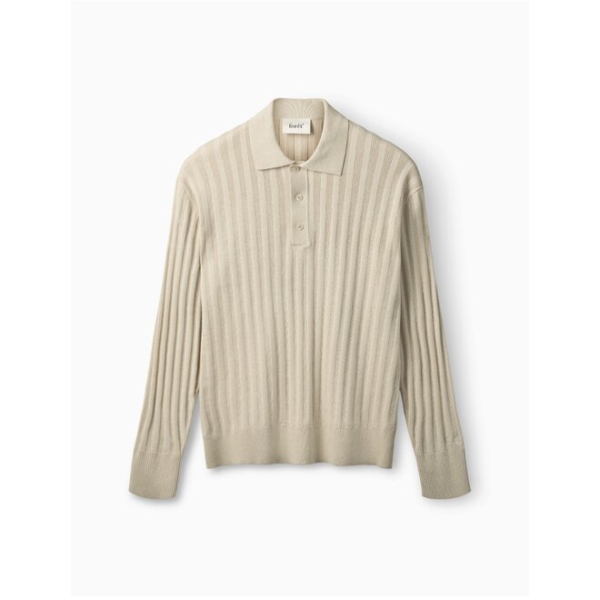 Base Cotton Linen Polo in Oatmeal