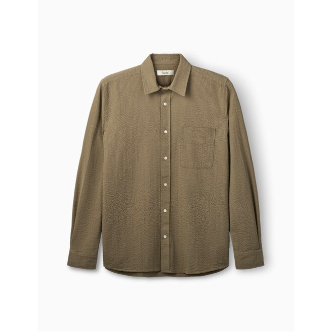 Maple Seersucker Shirt in Stone