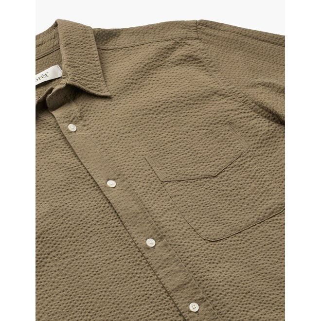 Maple Seersucker Shirt in Stone