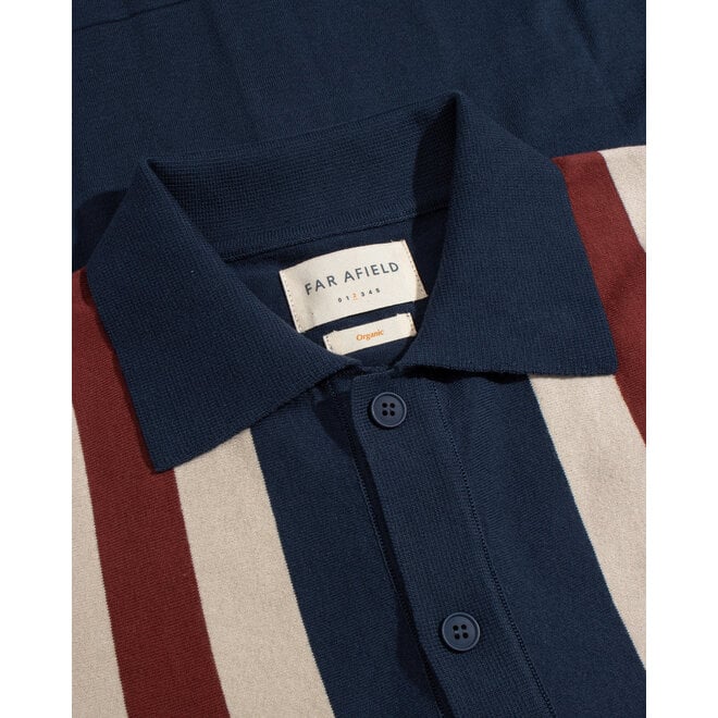 Velzy Stripe Knit Shirt in Navy/Multi