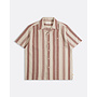 Selleck Slub Stripe Shirt in Sand/Red