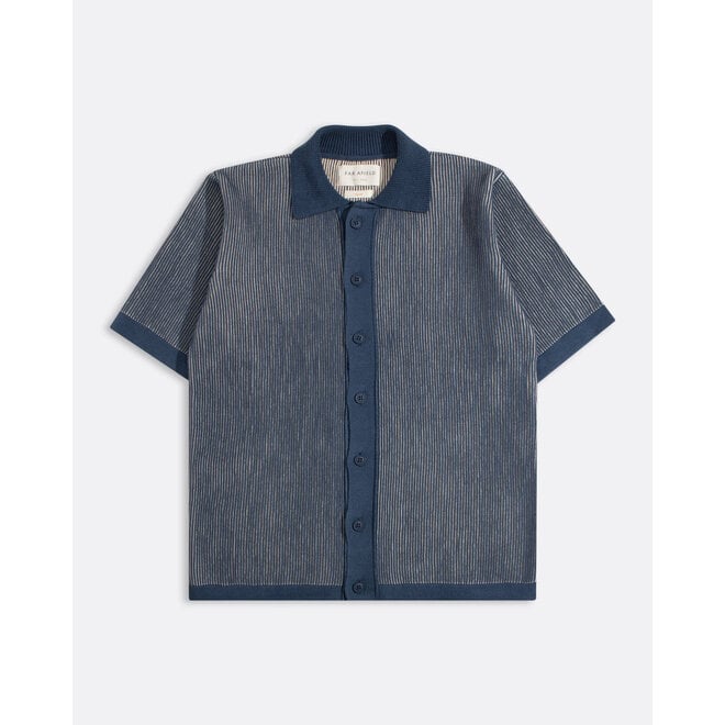 Velzy Knit Shirt in Blue/Sand