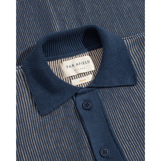 Velzy Knit Shirt in Blue/Sand