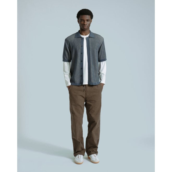 Velzy Knit Shirt in Blue/Sand
