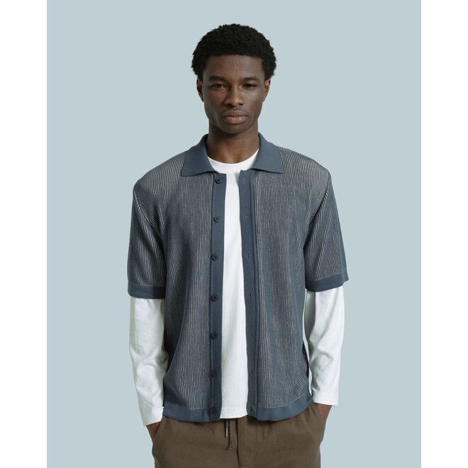 Velzy Knit Shirt in Blue/Sand