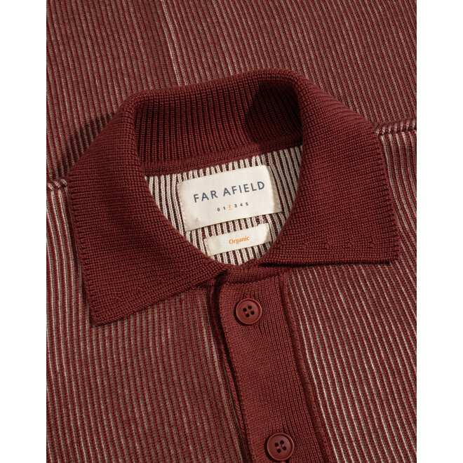 Velzy Knit Shirt in Burgundy/Sand