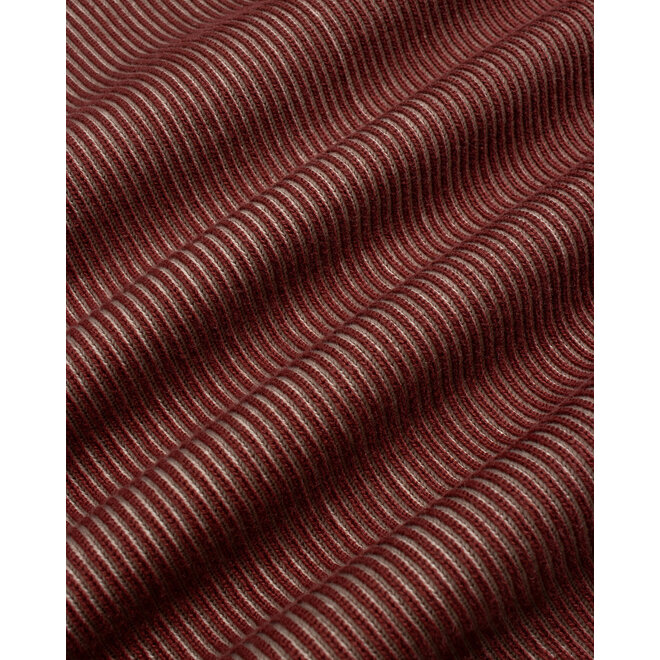 Velzy Knit Shirt in Burgundy/Sand