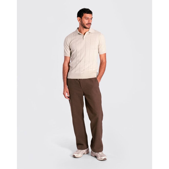 Jacobs Knitted Polo in Sand