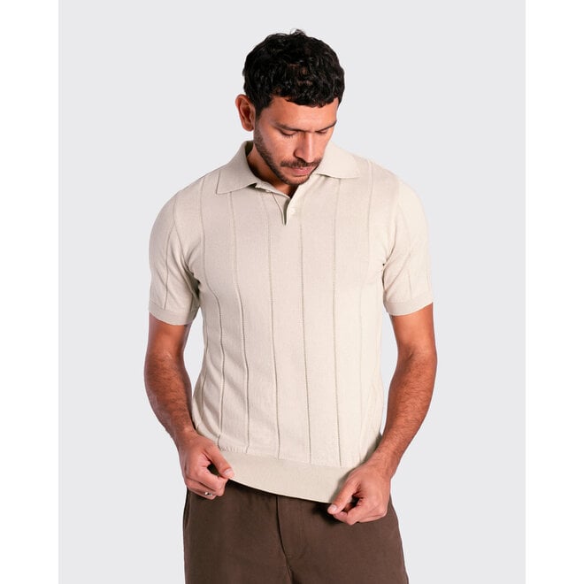 Jacobs Knitted Polo in Sand