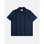 Selleck Slub Stripe Shirt in Blue/Navy