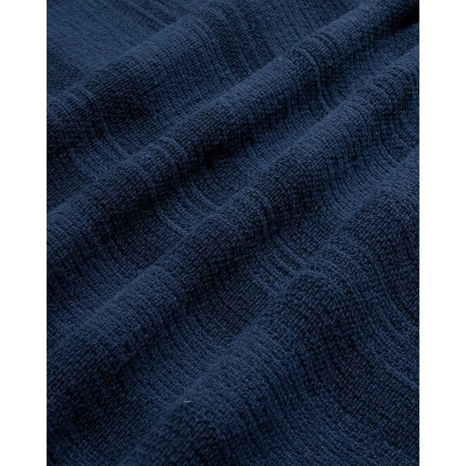 Selleck Slub Stripe Shirt in Blue/Navy