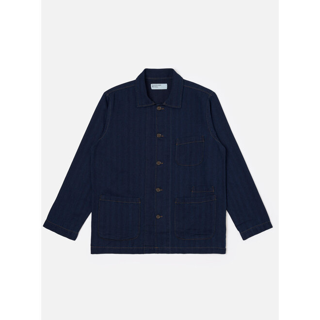 Bakers Overshirt in Indigo Herringbone