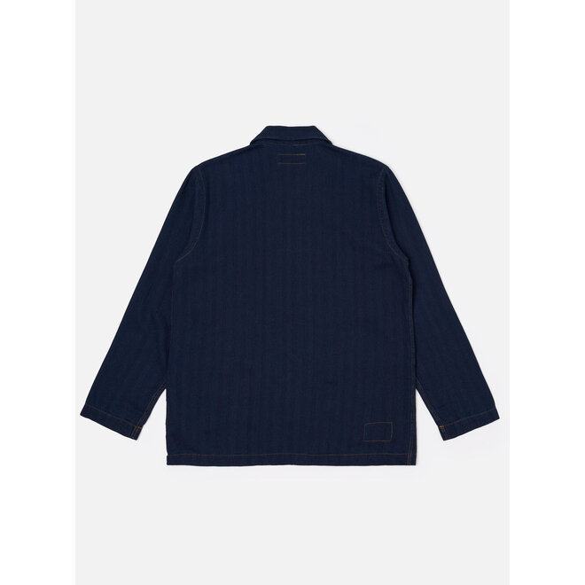 Bakers Overshirt in Indigo Herringbone