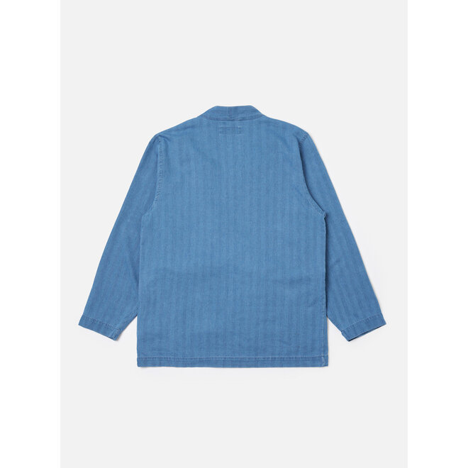Kyoto Herringbone Work Jacket in Washed Indigo