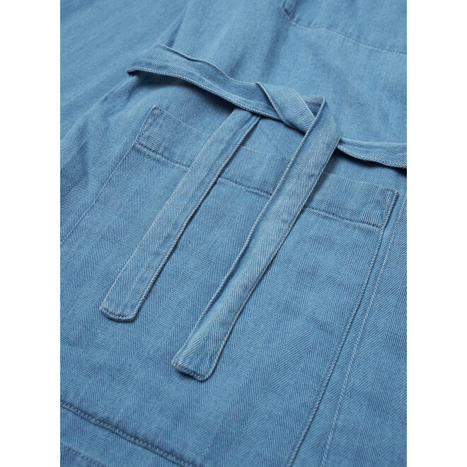 Kyoto Herringbone Work Jacket in Washed Indigo