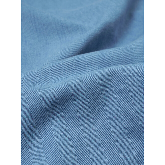 Kyoto Herringbone Work Jacket in Washed Indigo