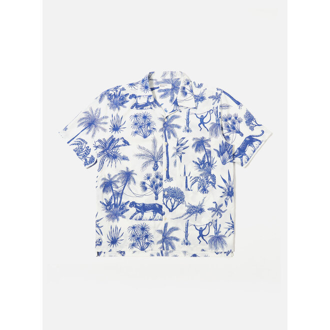Camp Shirt in White Jungle