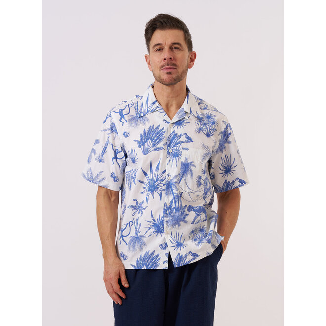 Camp Shirt in White Jungle