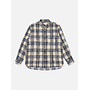 Square Pocket Window Panes Shirt in Navy