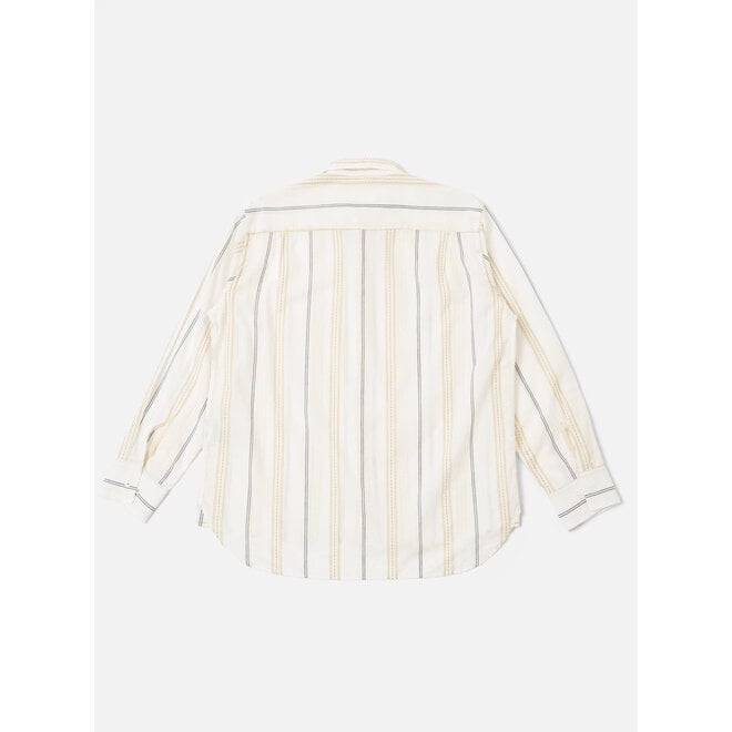 Square Pocket Shirt in Ecru/Navy/Sand