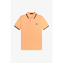 Twin Tipped Fred Perry Shirt in Peach/French Navy