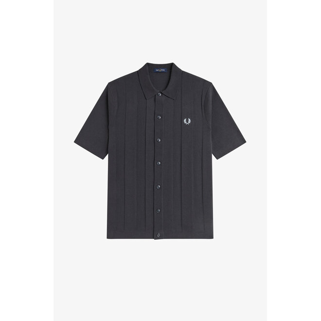 Tonal Vertical Stripe Shirt in Anchor Grey