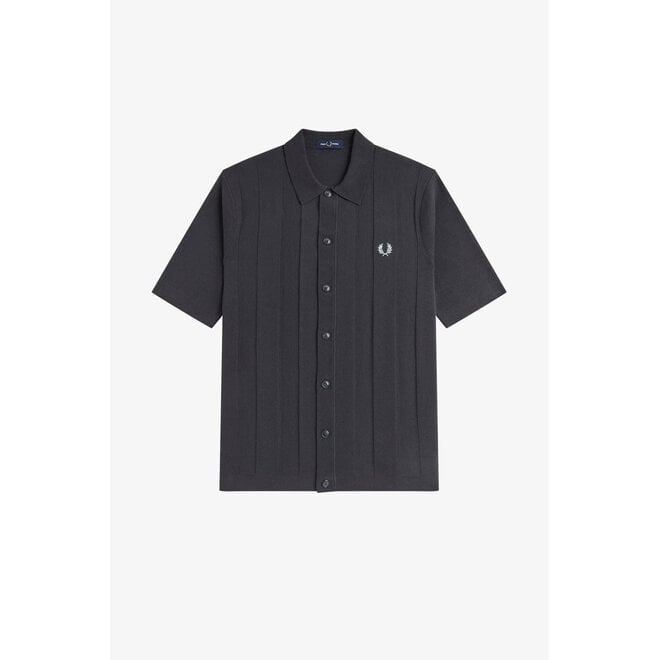 Tonal Vertical Stripe Shirt in Anchor Grey