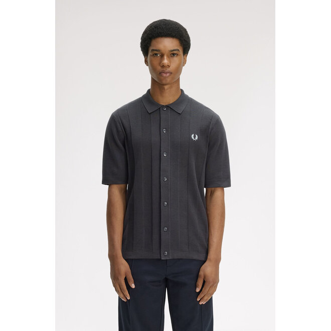 Tonal Vertical Stripe Shirt in Anchor Grey