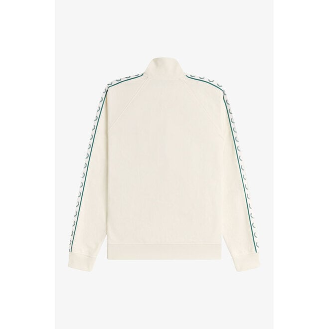 Contrast Taped Track Jacket in Ecru