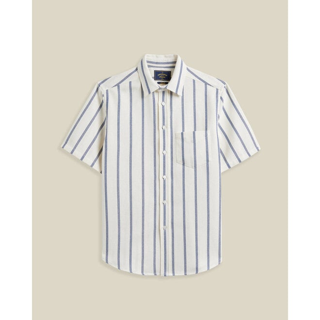 Pique Stripe Vacation Shirt in Blue