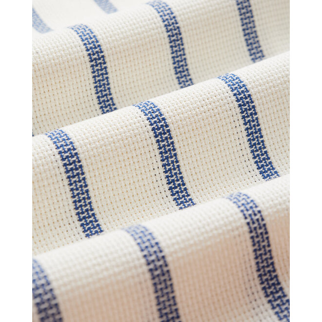 Pique Stripe Vacation Shirt in Blue