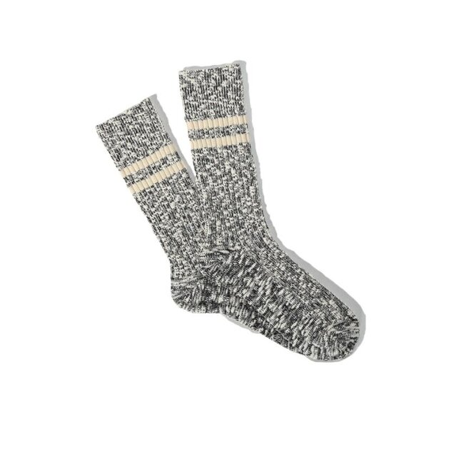 Lightweight Slub Stripe Crew in Navy